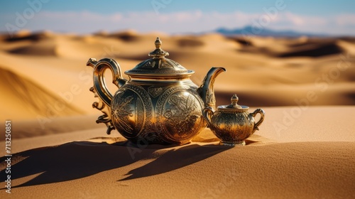 teapot with a cup of tea