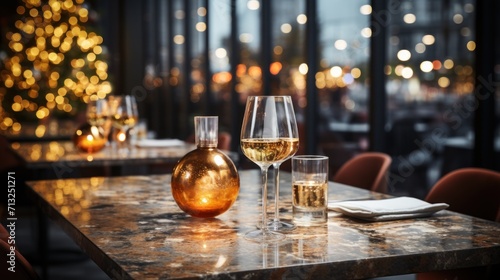 Table top with blurred golden bokeh in a dimly lit UHD wallpaper