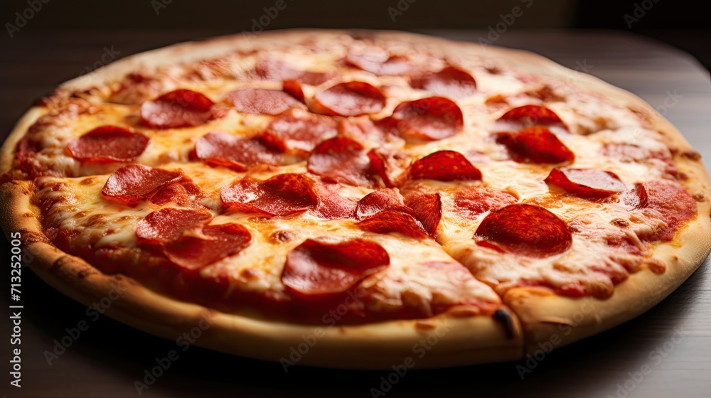 Professional food photography of Pepperoni pizza