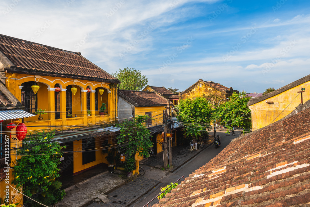 view over hoi an ancient town, an unesco world heritage site in vietnam