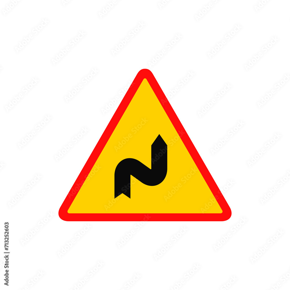Series of curves road sign graphic design Series of curves road sign graphic design