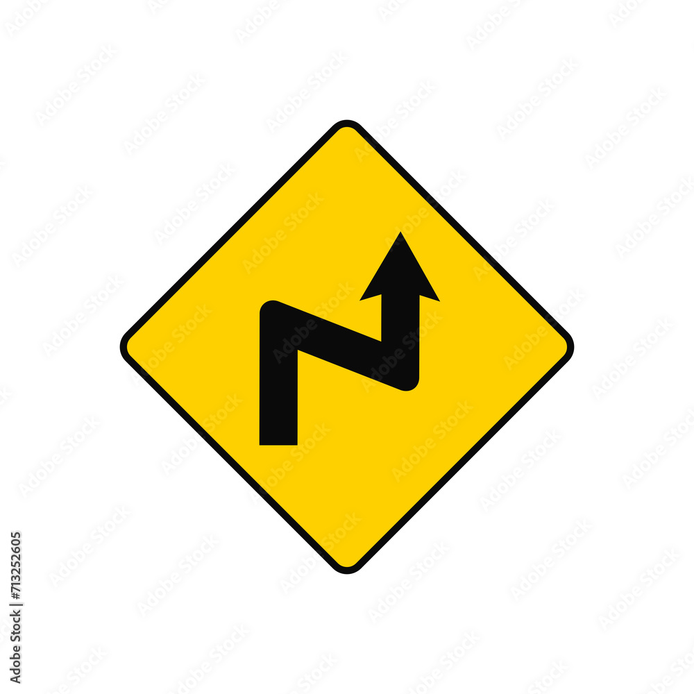 Series of curves road sign graphic design Series of curves road sign graphic design