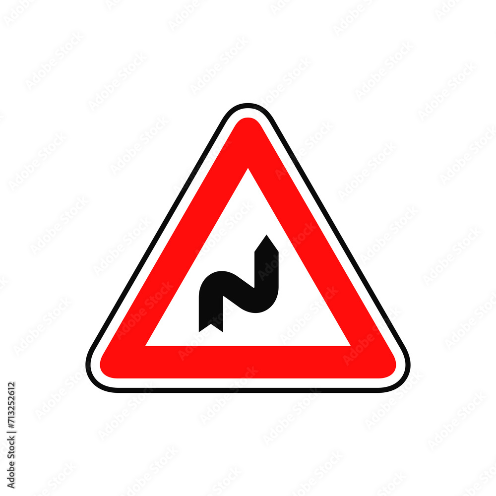 Series of curves road sign graphic design Series of curves road sign graphic design