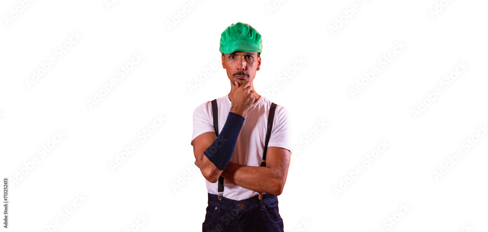 Carnival - Black Man With Brazilian Carnival Costume Isolated on Background Carnival - Black Man With Brazilian Carnival Costume Isolated on Background