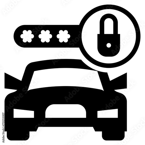 car protection key lock security solid glyph