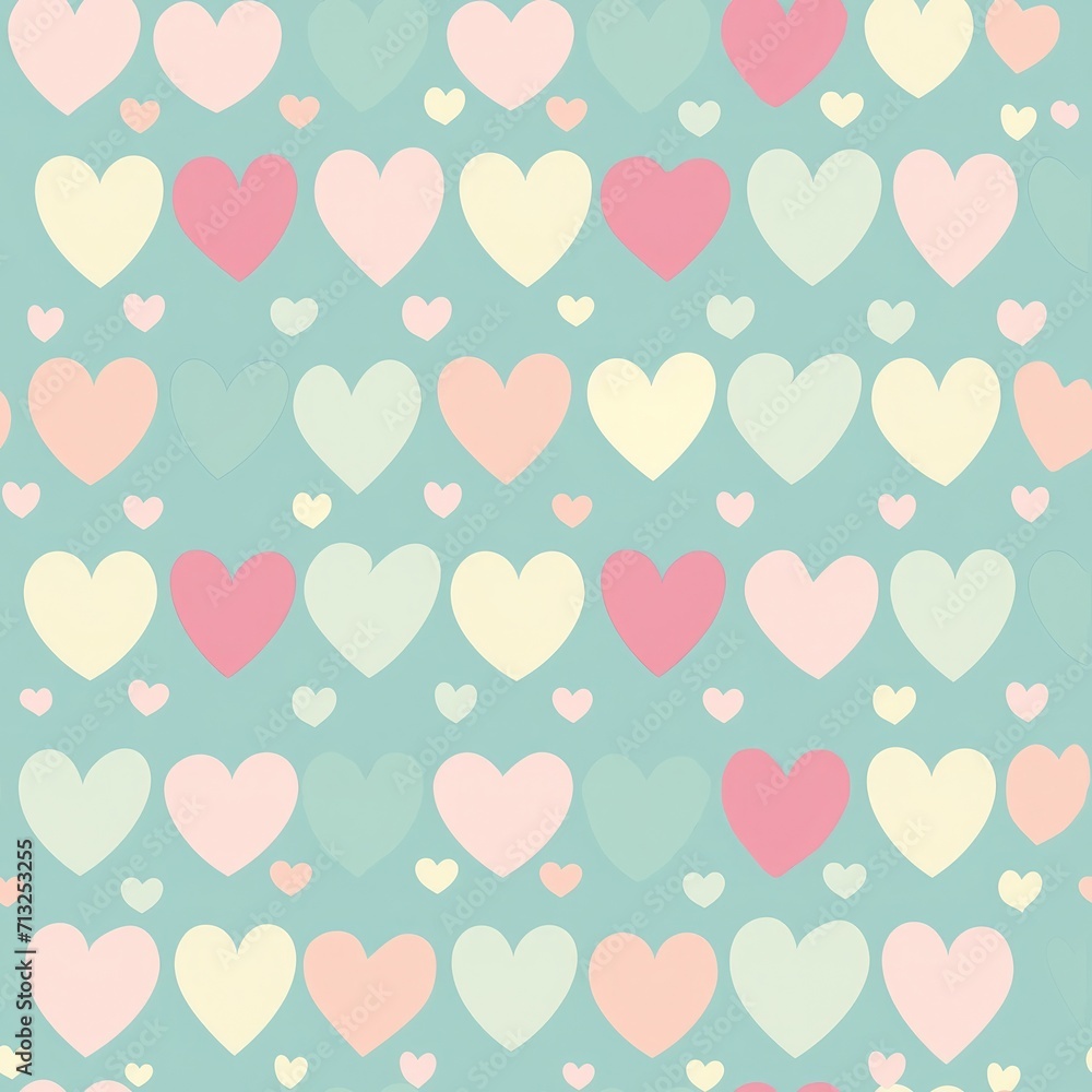 Heart seamless cute background, Valentine's day