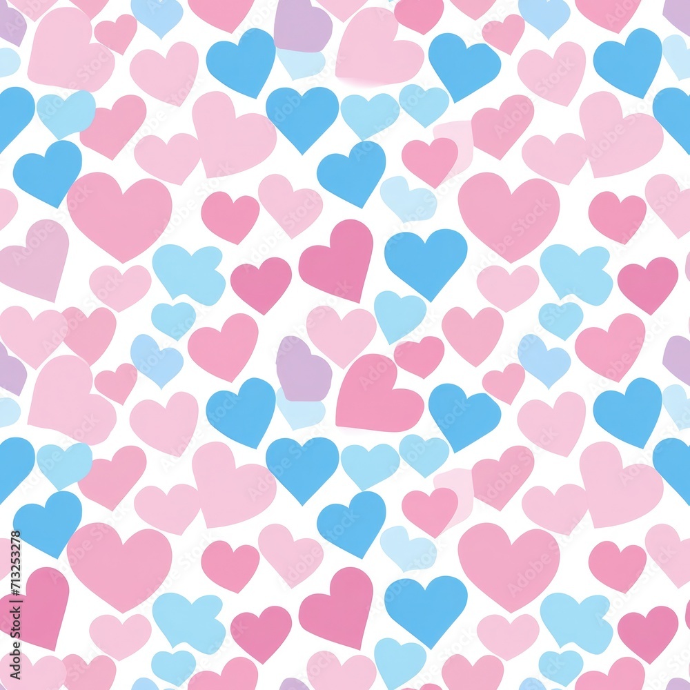 Heart seamless cute background, Valentine's day