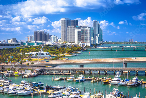 Northern Miami waterfront and skyline panoramic view, Florida © xbrchx
