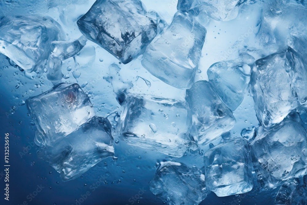 Ice cubes thrown into water Ice cubes thrown into water