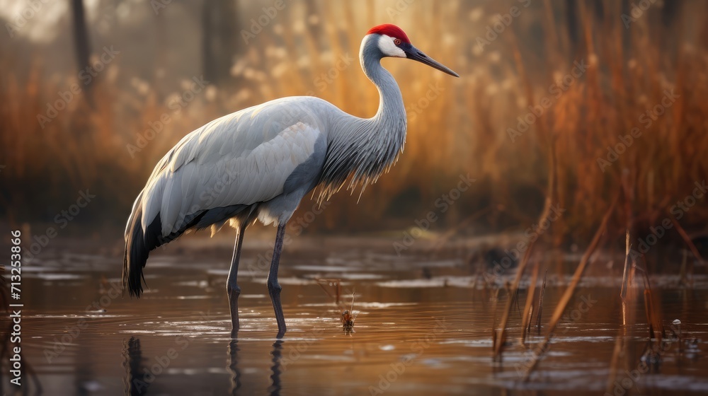 Fototapeta premium czapla na plaży