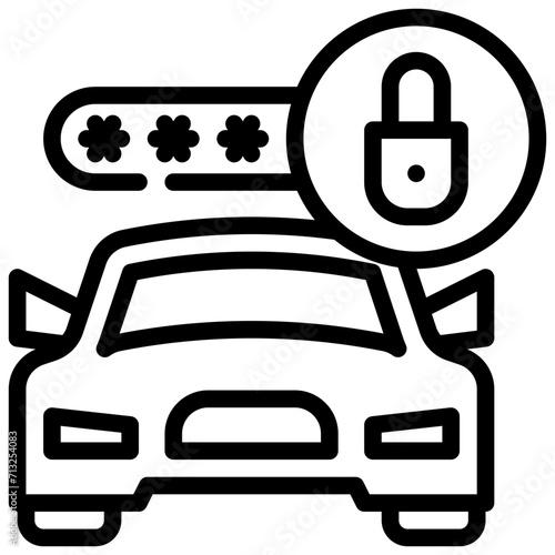 car protection key lock security simple line