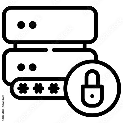 storage database lock key protection security simple line