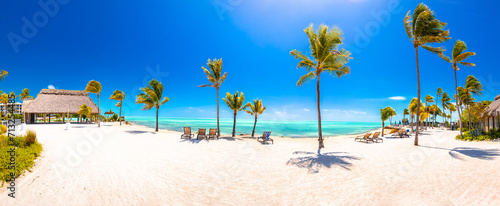 Florida Keys scenic white sand beach panoramci view, Marathon photo