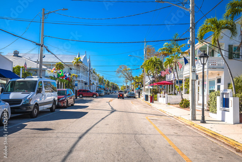 Key West scenic Duval street view, south Florida Keys