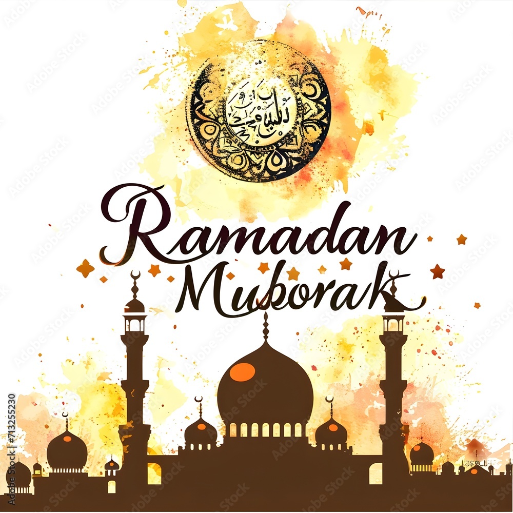 Ramadan background with mosque, Ramadan mubarak background, Ramadan mubarak greeting card