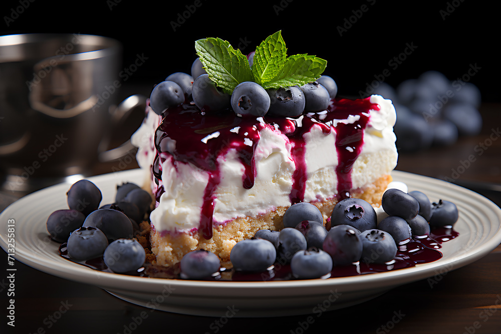 A closeup magazine quality shot of a beautifully cheesecake A closeup magazine quality shot of a beautifully cheesecake