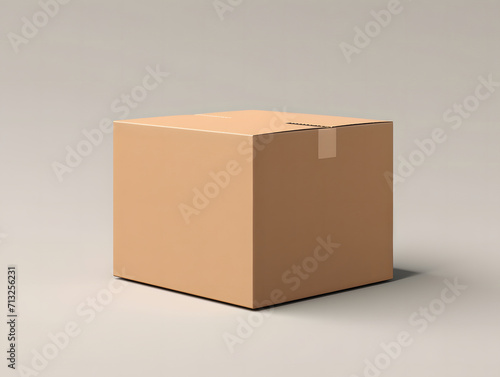 3D blank Square cardboard box mockup © tanjidvect