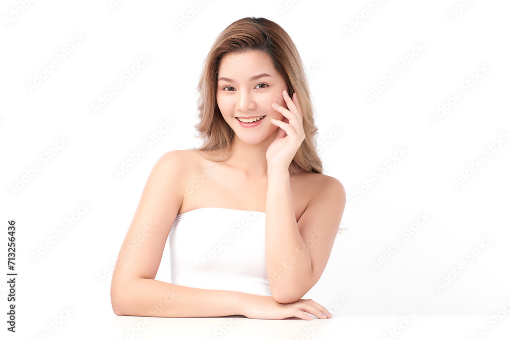 Beautiful young asian woman with clean fresh skin on white background, Face care, Facial treatment, Cosmetology, beauty and spa, Asian women portrait. Beautiful young asian woman with clean fresh skin on white background, Face care, Facial treatment, Cosmetology, beauty and spa, Asian women portrait.