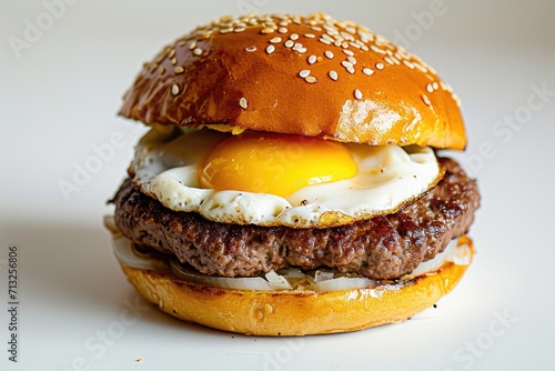 eef burger made of ground beef, Worcestershire sauce, mustard, egg, chopped onion, clean background