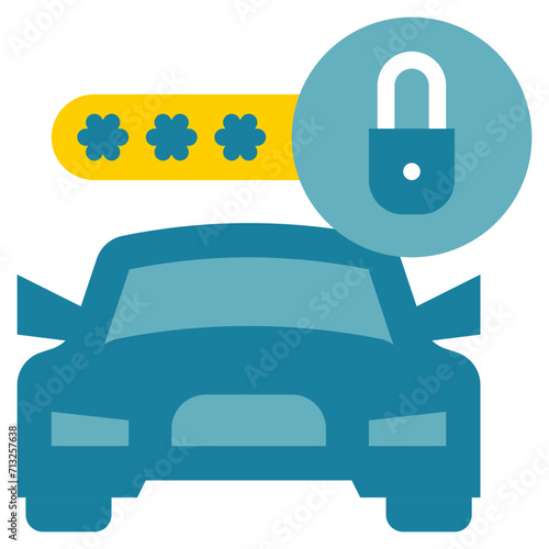 car protection key lock security flat style