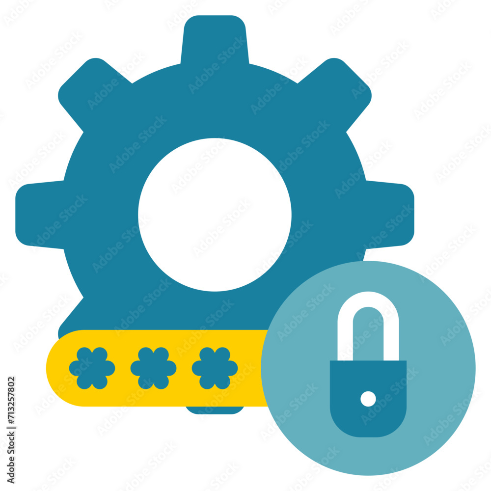 system gear lock key protection security flat style system gear lock key protection security flat style