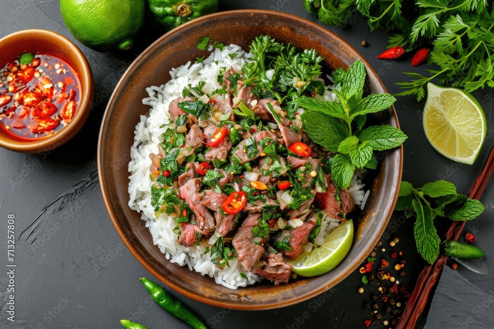 beef lok lak with rice beef lok lak with rice