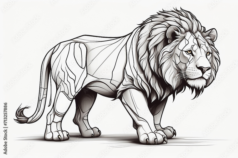 Minimalist Line Art of an African Lion for Kids AI Generative Minimalist Line Art of an African Lion for Kids AI Generative