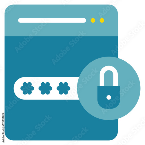 web page key lock protection security flat style