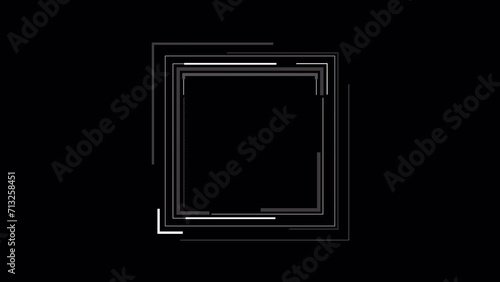 PNG Alpha.HUD interface square. Appearing UI square HUD 2GFX Technology infographic elements. Sci Fi 2D texture. User Interface data display.