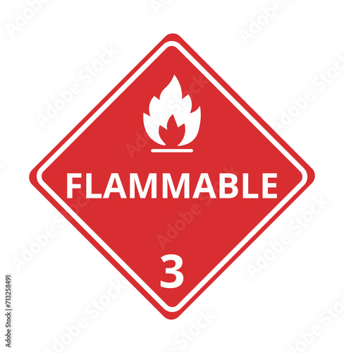 Isolated Flammable 3 Hazmat Symbol