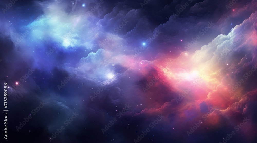 Fototapeta premium Colorful Nebula in Scifi Universe, Background, Wallpaper