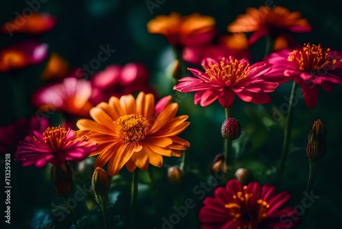beautiful multi colour flowers background © Abubakar