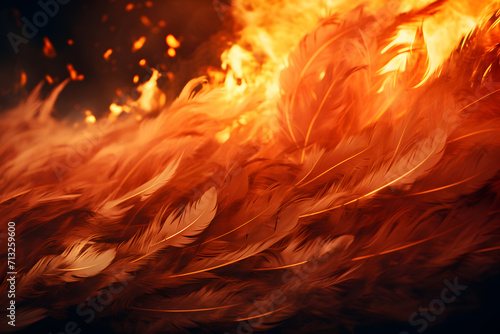 Burning bird feathers background © sugastocks