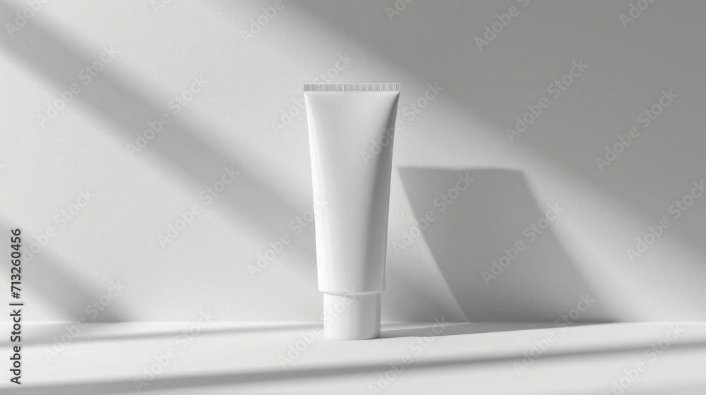 Mockup tube of Toothpaste on White Surface for Dental Care Mockup tube of Toothpaste on White Surface for Dental Care