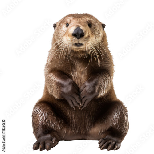 Black brown bear sitting pose on transparent background
