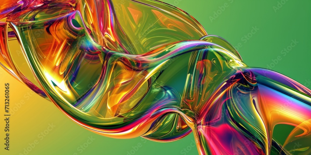 Iridescent colourful abstract background, liquid glass texture. Abstract design e for a colourful backdrop. 