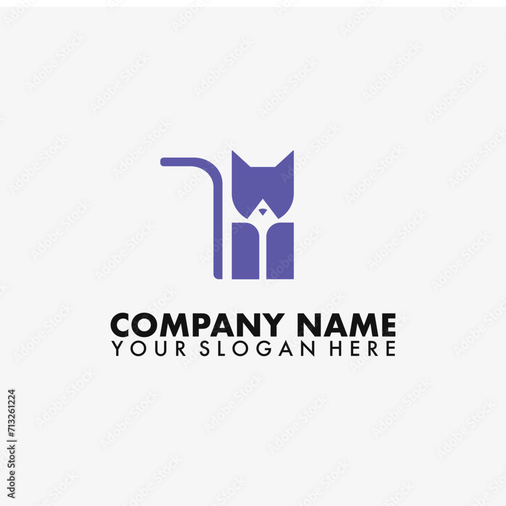 Simply Geometric cat logo vector. Simply Geometric cat logo vector.