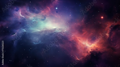 Colorful Nebula in Scifi Universe, Background, Wallpaper © Damian Sobczyk