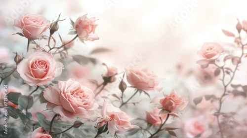 Blooming Pink Roses - Beautiful Flowers in Full Bloom