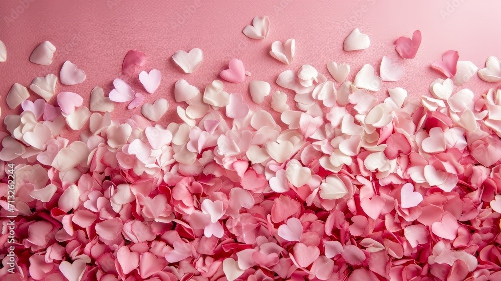 Pink and White Wall With Heart Decorations in a Room