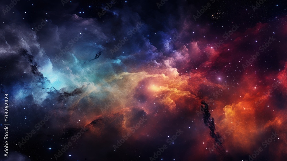 Colorful Nebula in Scifi Universe, Background, Wallpaper