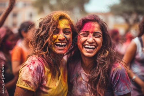 Everyone is happy and cheerful in holi festival