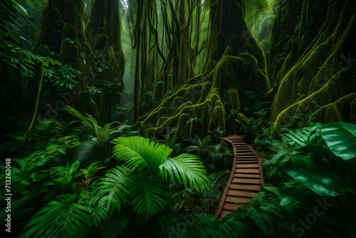green fern in the jungle