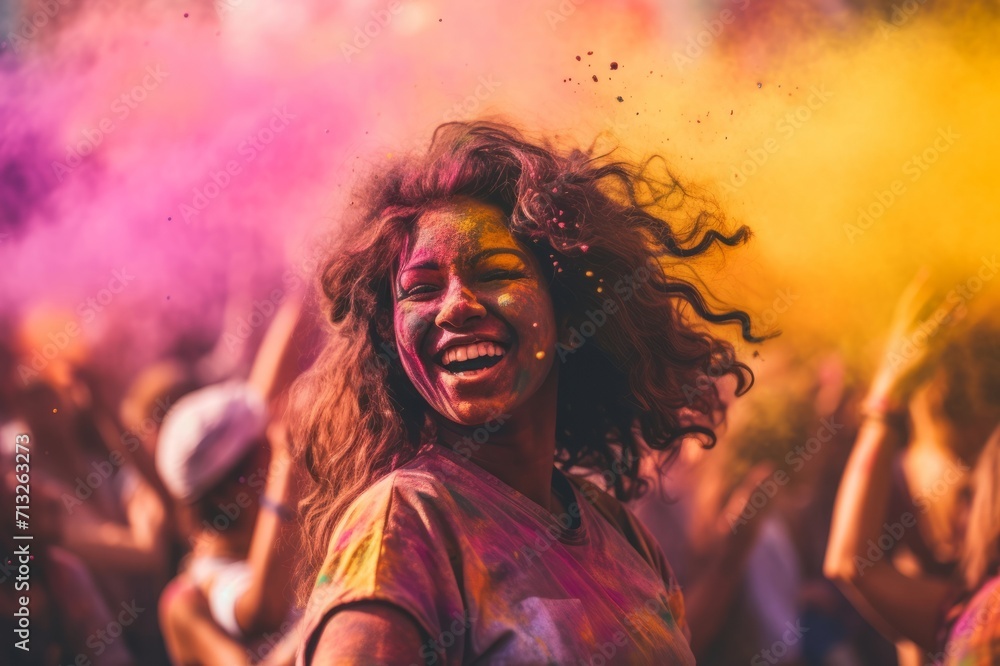 Everyone is happy and cheerful in holi festival Everyone is happy and cheerful in holi festival