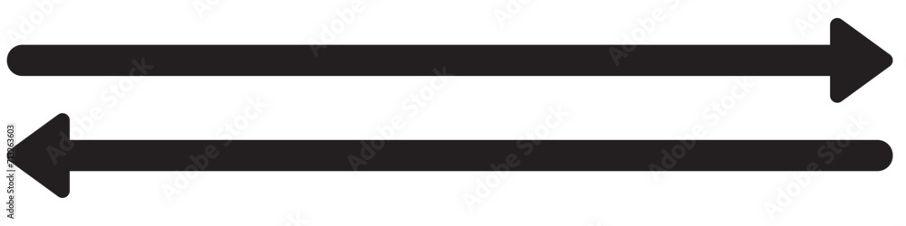 Long arrow vector icon. Black horizontal double arrow. Vector Long arrow vector icon. Black horizontal double arrow. Vector