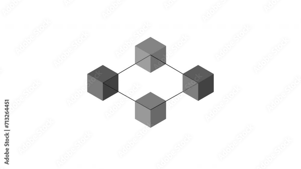 Blockchain technology animation. Big data and internet concept. white background. 4K Video Blockchain technology animation. Big data and internet concept. white background. 4K Video