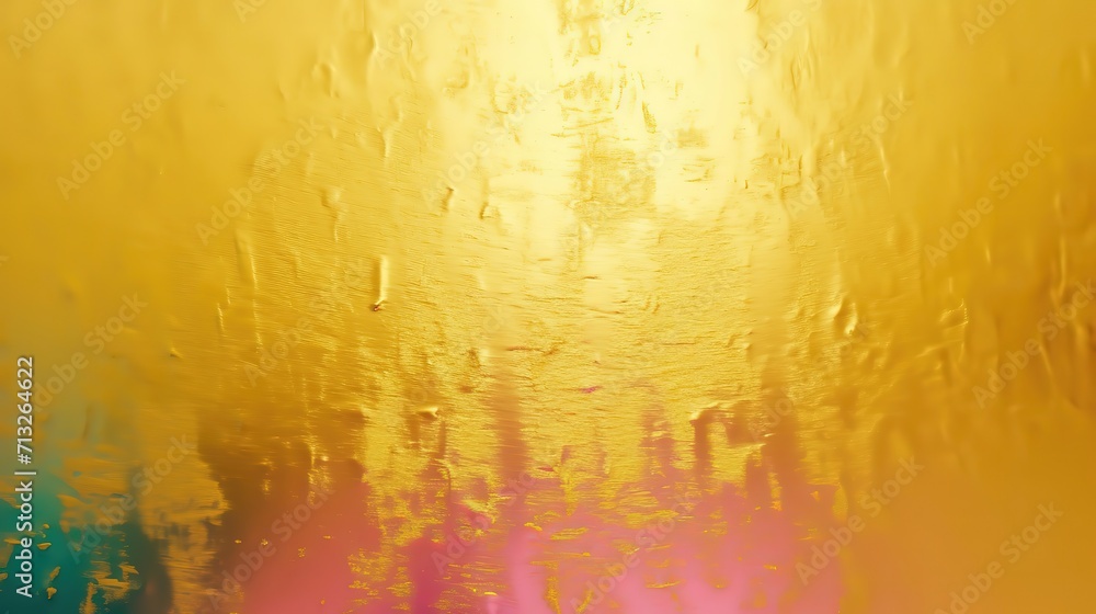 gold shiny metal surface with grungy wall texture, abstract background, Generative ai