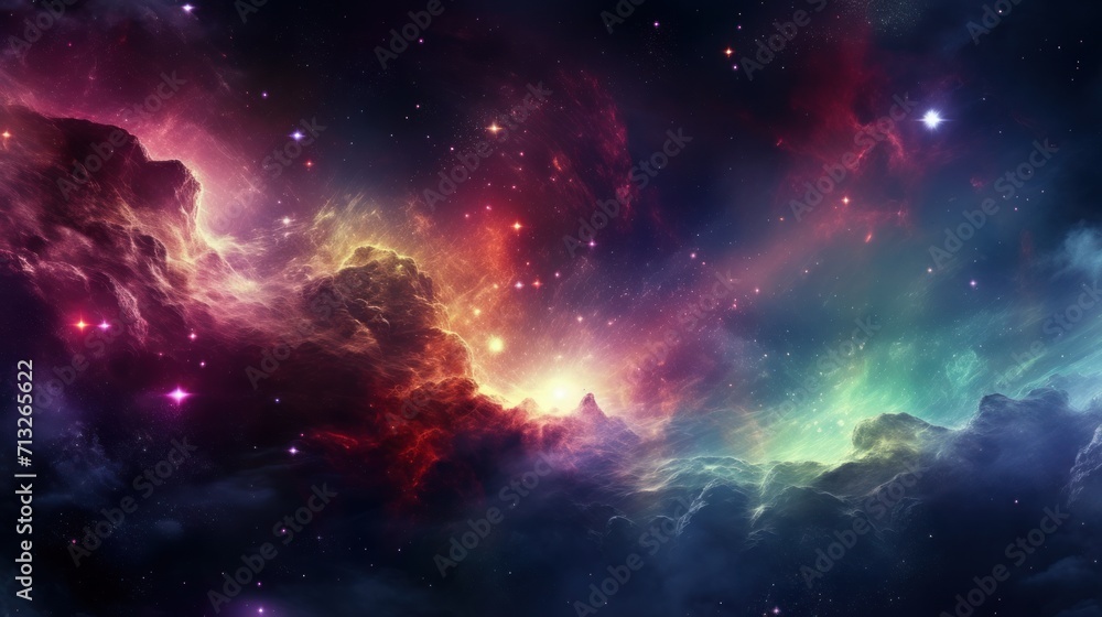 Colorful Nebula in Scifi Universe, Background, Wallpaper