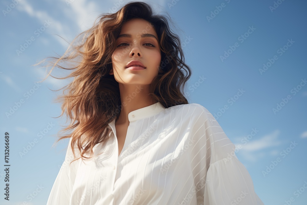 Illustration of a fashion portrait, AI Generated Illustration of a fashion portrait, AI Generated