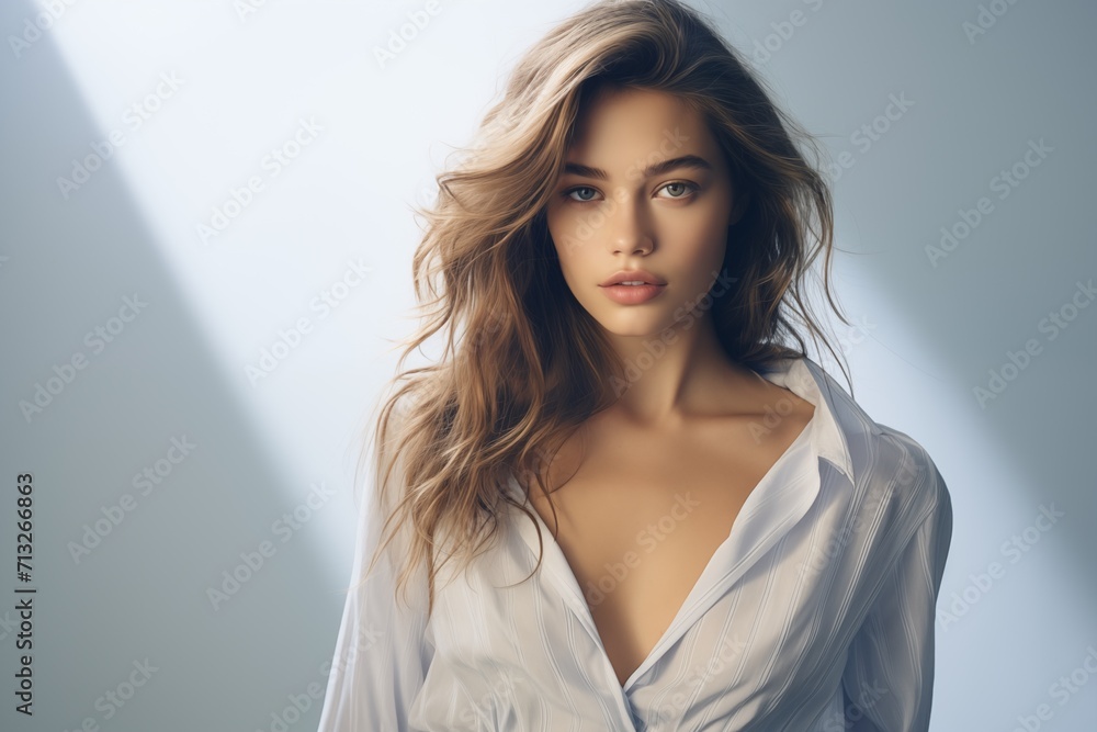 Illustration of a fashion portrait, AI Generated Illustration of a fashion portrait, AI Generated